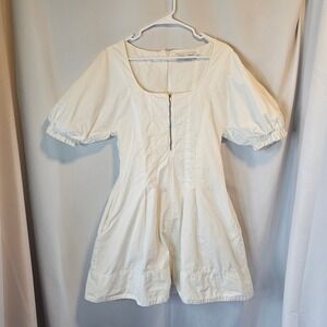 Proenza Schouler White Label Dress Womens White Puff Sleeve Minimalist Luxury